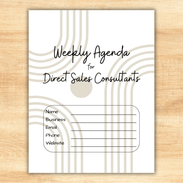 Weekly Agenda for Direct Sales Consultants cover page